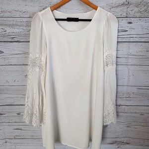 Lulus Bell Sleeve White Dress
